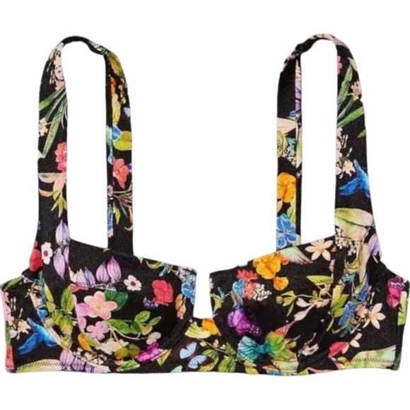 New! Victoria’s Secret wicked birds of paradise floral bikini black 4726 - Picture 3 of 10